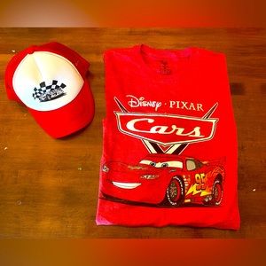 Lightning McQueen Shirt and Hat Men’s Halloween Costume